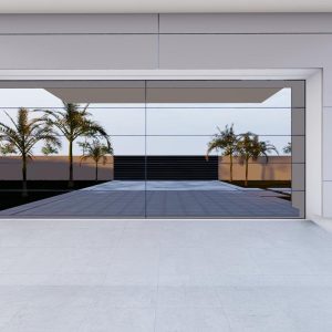 Double Aluminium Glass Frameless Garage door S10 Silver W 4880mm X H 2135mm