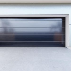 Double Aluminium Narrow Fluted Garage Door Black W4880xH2135mm